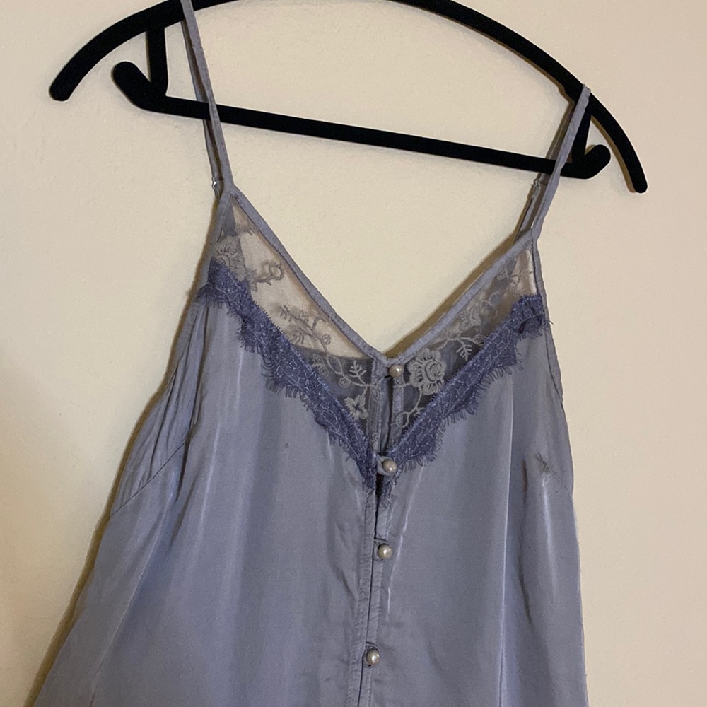 Muted lavender made in italy vintage Y2K button lace mini slip dress